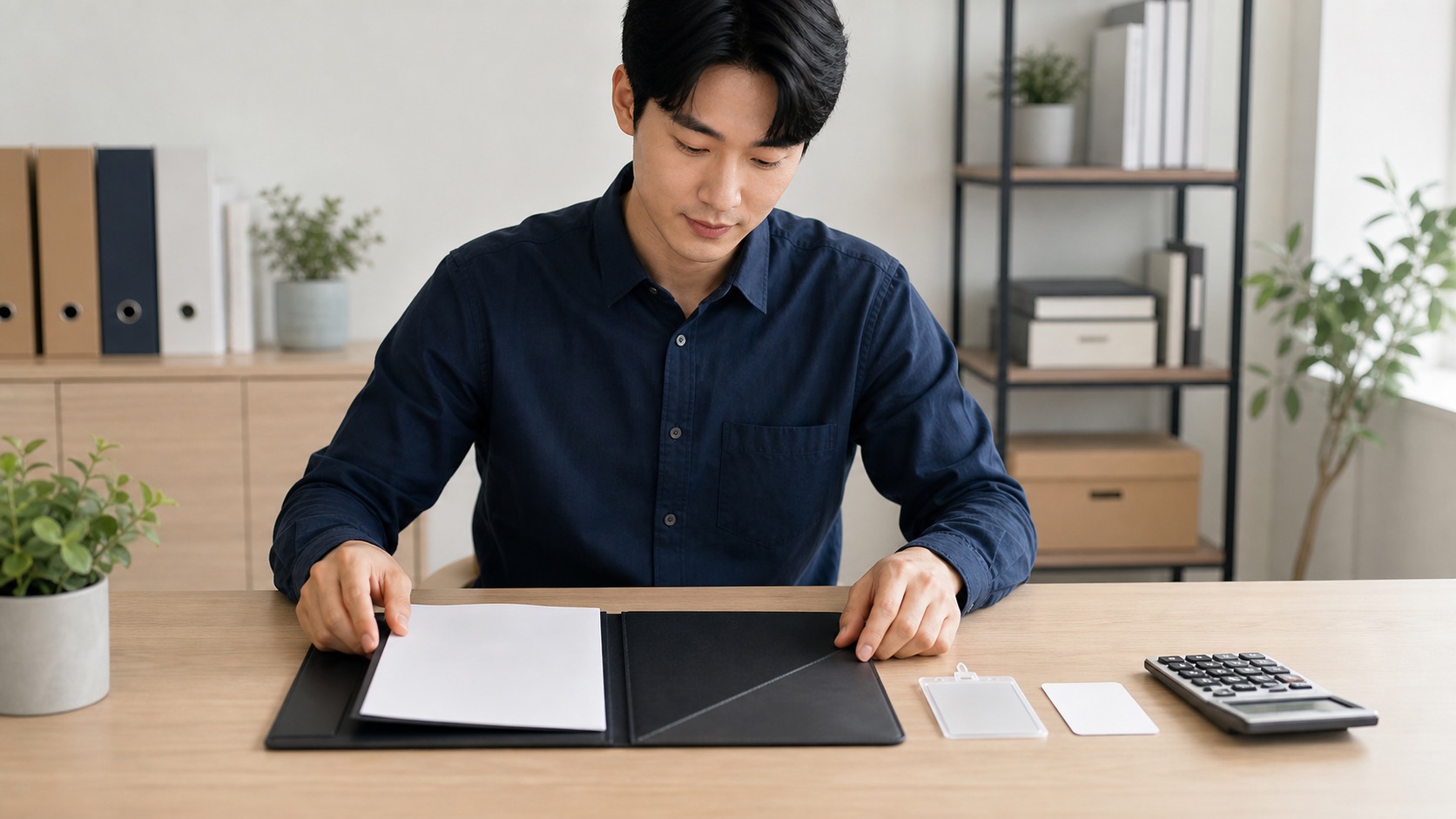 사업자등록 신청에 필요한 서류를 정리하는 예비 사업자