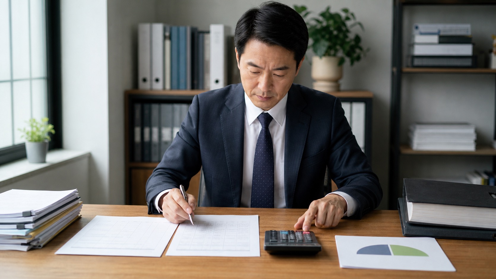 상반기 실적과 전년도 법인세 자료를 비교하는 재무 담당자
