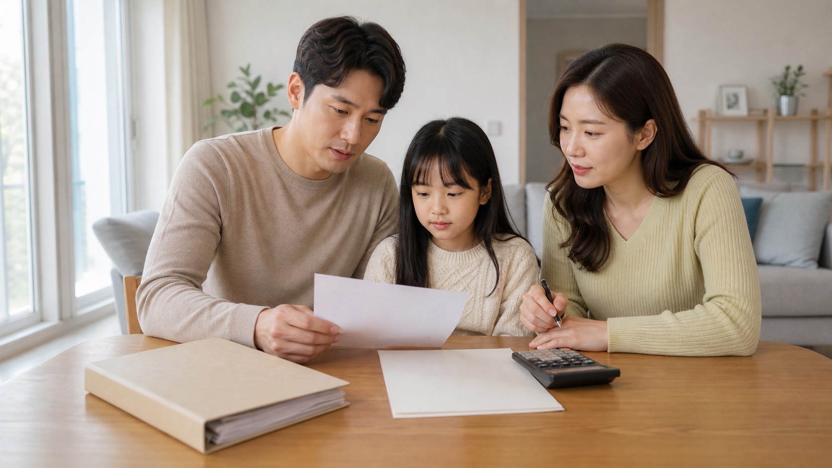 가족이 근로장려금 신청 자료를 함께 확인하는 모습