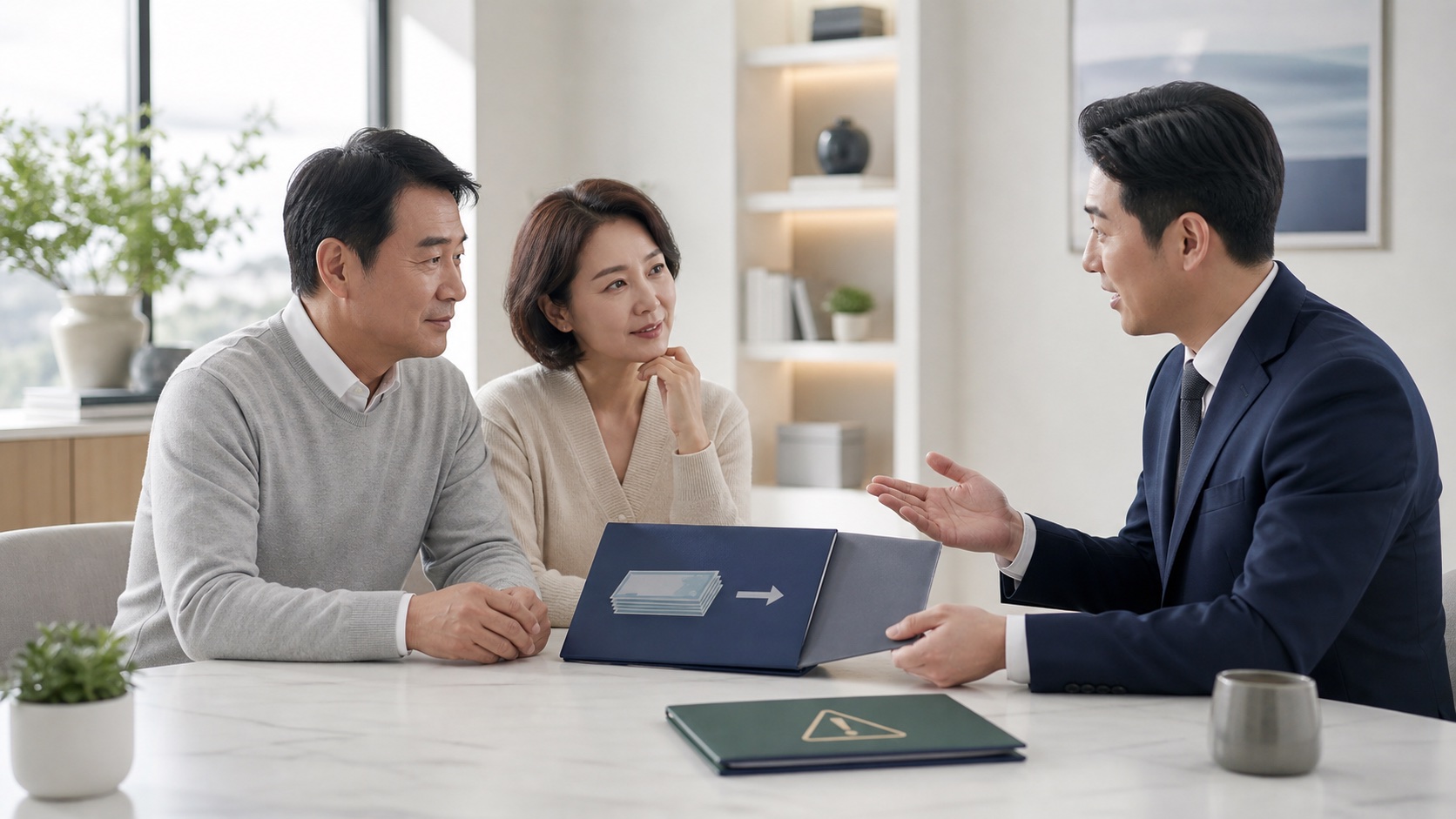 투자자가 ISA 납입원금 인출과 계좌 중도해지를 구분해 상담받는 모습